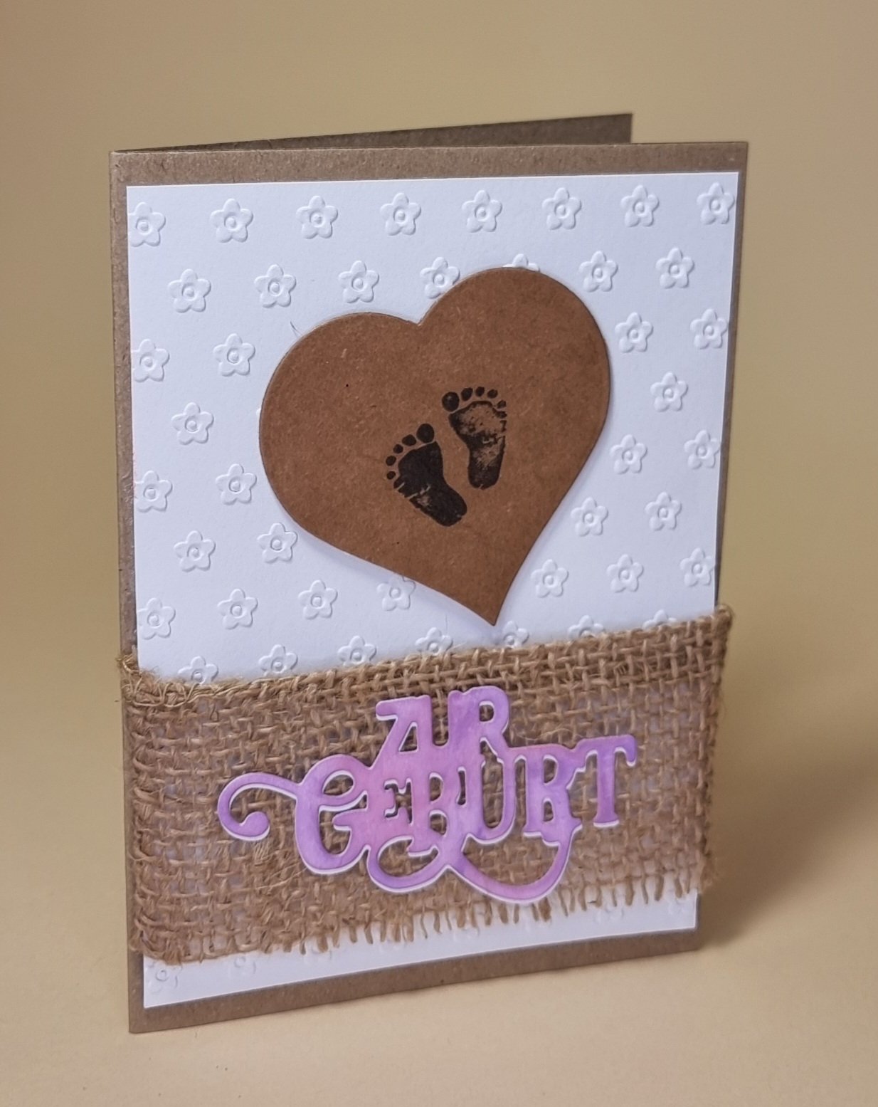 Geburtskarte "Herz mit Fussspuren" – Bild 2