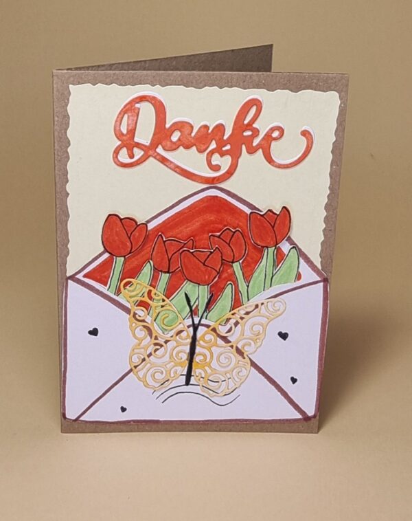 Karte Danke mit Tulpen – Bild 2