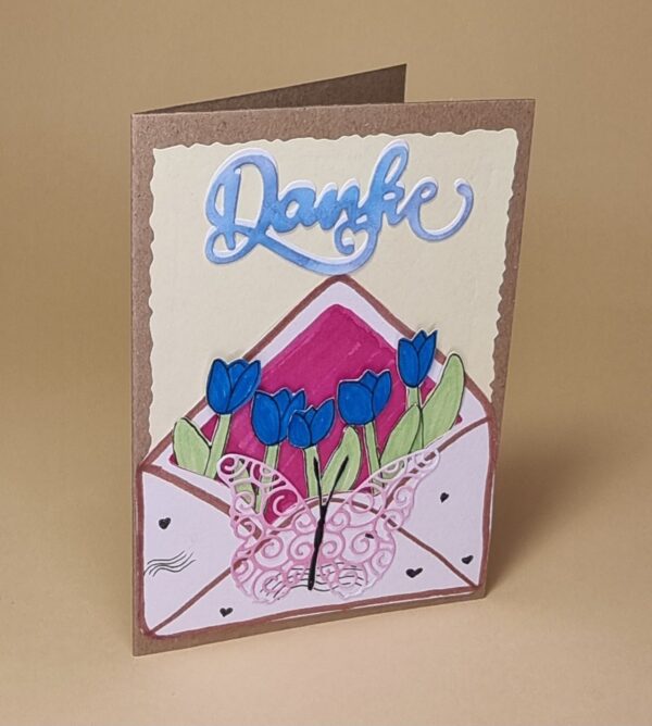 Karte Danke mit Tulpen