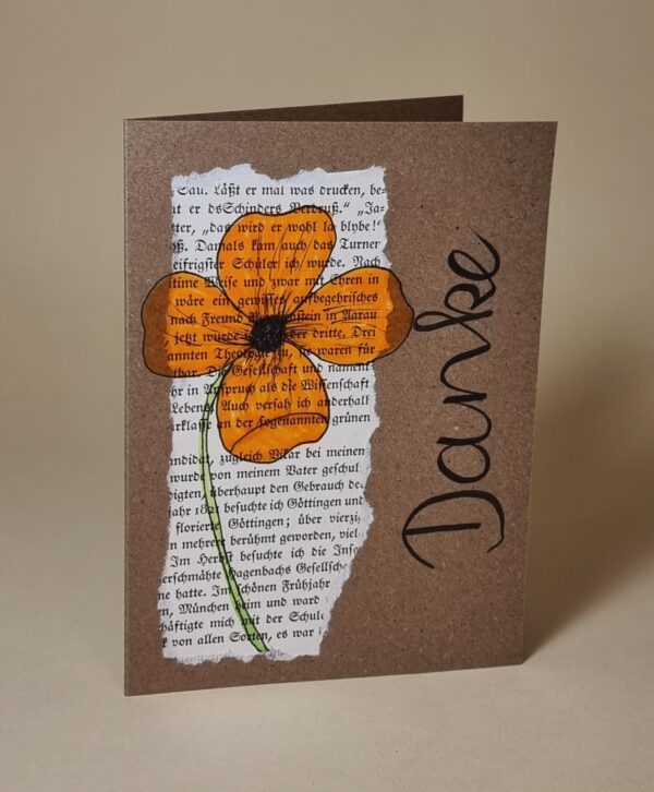 Karte Danke mit Blumen