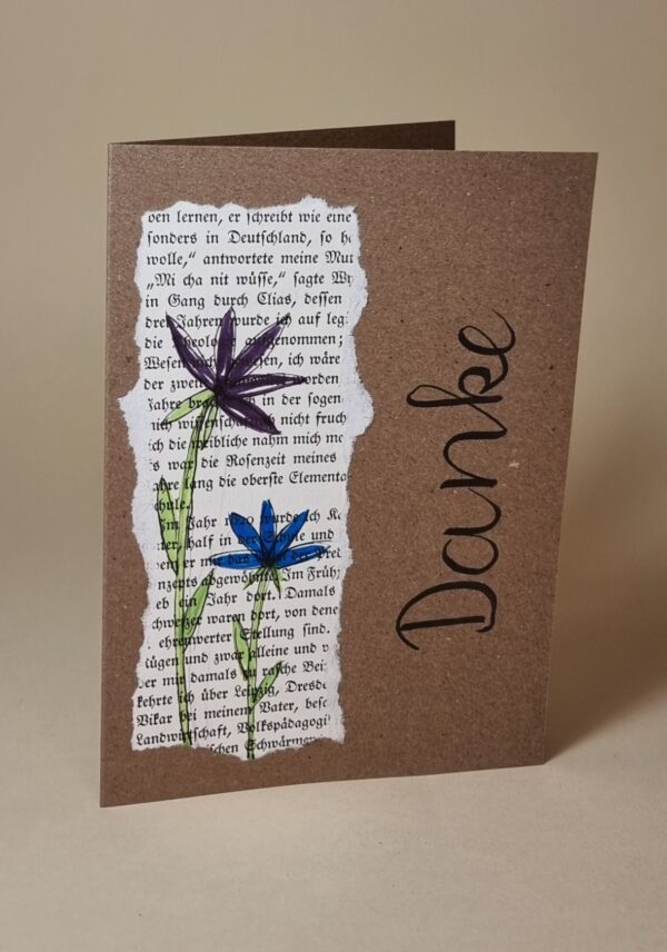 Karte Danke mit Blumen – Bild 2