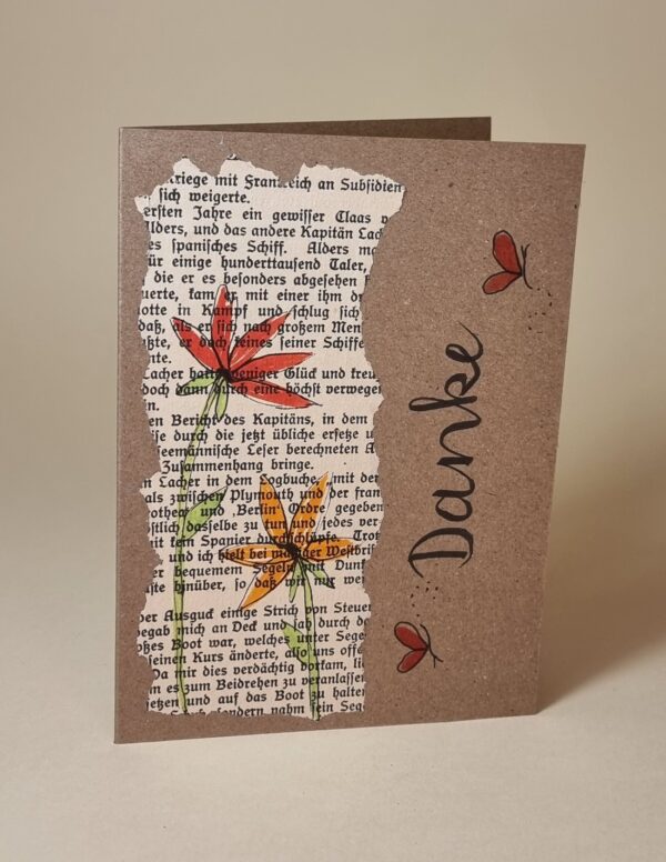 Karte Danke mit Blumen – Bild 5